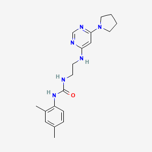 molecular formula C19H26N6O B5393245 N-(2,4-dimethylphenyl)-N'-(2-{[6-(1-pyrrolidinyl)-4-pyrimidinyl]amino}ethyl)urea 