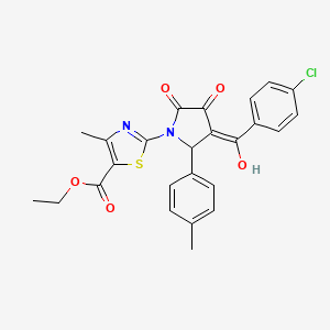 molecular formula C25H21ClN2O5S B5393246 ethyl 2-[3-(4-chlorobenzoyl)-4-hydroxy-2-(4-methylphenyl)-5-oxo-2,5-dihydro-1H-pyrrol-1-yl]-4-methyl-1,3-thiazole-5-carboxylate 