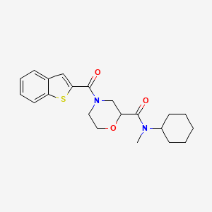 molecular formula C21H26N2O3S B5393256 4-(1-benzothien-2-ylcarbonyl)-N-cyclohexyl-N-methyl-2-morpholinecarboxamide 