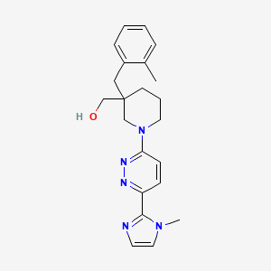 molecular formula C22H27N5O B5393260 {3-(2-methylbenzyl)-1-[6-(1-methyl-1H-imidazol-2-yl)pyridazin-3-yl]piperidin-3-yl}methanol 