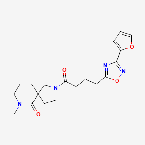 molecular formula C19H24N4O4 B5393276 2-{4-[3-(2-furyl)-1,2,4-oxadiazol-5-yl]butanoyl}-7-methyl-2,7-diazaspiro[4.5]decan-6-one 