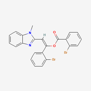 molecular formula C23H16Br2N2O2 B5393317 [(E)-1-(2-bromophenyl)-2-(1-methylbenzimidazol-2-yl)ethenyl] 2-bromobenzoate 