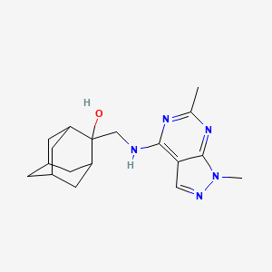 molecular formula C18H25N5O B5393322 2-{[(1,6-dimethyl-1H-pyrazolo[3,4-d]pyrimidin-4-yl)amino]methyl}-2-adamantanol 