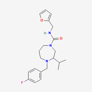 molecular formula C21H28FN3O2 B5393337 4-(4-fluorobenzyl)-N-(2-furylmethyl)-3-isopropyl-1,4-diazepane-1-carboxamide 