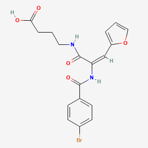 4-[[(E)-2-[(4-bromobenzoyl)amino]-3-(furan-2-yl)prop-2-enoyl]amino]butanoic acid