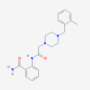 molecular formula C21H26N4O2 B5393394 2-({[4-(2-methylbenzyl)-1-piperazinyl]acetyl}amino)benzamide 