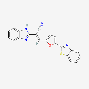 molecular formula C21H12N4OS B5393404 2-(1H-benzimidazol-2-yl)-3-[5-(1,3-benzothiazol-2-yl)-2-furyl]acrylonitrile 