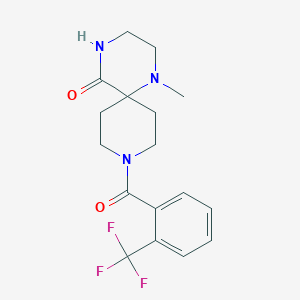 molecular formula C17H20F3N3O2 B5393450 1-methyl-9-[2-(trifluoromethyl)benzoyl]-1,4,9-triazaspiro[5.5]undecan-5-one 