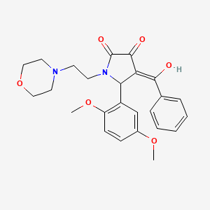 molecular formula C25H28N2O6 B5393473 (4Z)-5-(2,5-dimethoxyphenyl)-4-[hydroxy(phenyl)methylidene]-1-(2-morpholin-4-ylethyl)pyrrolidine-2,3-dione 