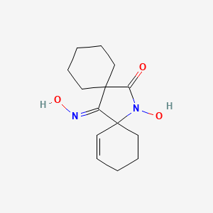 molecular formula C14H20N2O3 B5393484 14-HYDROXY-7-HYDROXYIMINO-14-AZADISPIRO[5.1.5.2]PENTADEC-9-EN-15-ONE CAS No. 80382-65-6