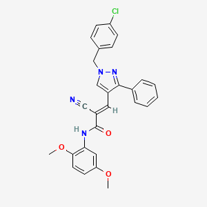 3-[1-(4-chlorobenzyl)-3-phenyl-1H-pyrazol-4-yl]-2-cyano-N-(2,5-dimethoxyphenyl)acrylamide