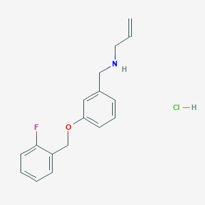 molecular formula C17H19ClFNO B5393493 N-[[3-[(2-fluorophenyl)methoxy]phenyl]methyl]prop-2-en-1-amine;hydrochloride 