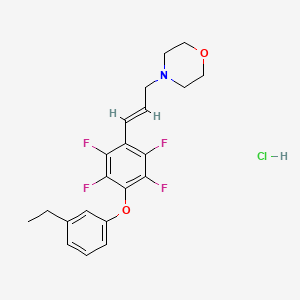 molecular formula C21H22ClF4NO2 B5393506 4-[(E)-3-[4-(3-ethylphenoxy)-2,3,5,6-tetrafluorophenyl]prop-2-enyl]morpholine;hydrochloride 