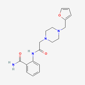 molecular formula C18H22N4O3 B5393517 2-({2-[4-(2-FURYLMETHYL)PIPERAZINO]ACETYL}AMINO)BENZAMIDE 