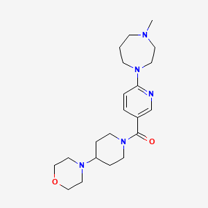 molecular formula C21H33N5O2 B5393524 1-methyl-4-{5-[(4-morpholin-4-ylpiperidin-1-yl)carbonyl]pyridin-2-yl}-1,4-diazepane 