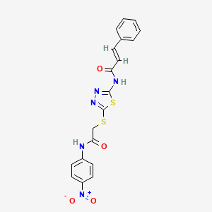 (E)-N-[5-[2-(4-nitroanilino)-2-oxoethyl]sulfanyl-1,3,4-thiadiazol-2-yl]-3-phenylprop-2-enamide