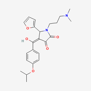 molecular formula C23H28N2O5 B5393566 1-[3-(dimethylamino)propyl]-5-(furan-2-yl)-3-hydroxy-4-[4-(propan-2-yloxy)benzoyl]-2,5-dihydro-1H-pyrrol-2-one 