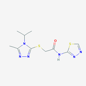 molecular formula C10H14N6OS2 B5393584 2-[(4-ISOPROPYL-5-METHYL-4H-1,2,4-TRIAZOL-3-YL)SULFANYL]-N-(1,3,4-THIADIAZOL-2-YL)ACETAMIDE 