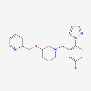 2-[({1-[5-fluoro-2-(1H-pyrazol-1-yl)benzyl]-3-piperidinyl}oxy)methyl]pyridine