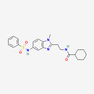 N-[2-(5-BENZENESULFONAMIDO-1-METHYL-1H-1,3-BENZODIAZOL-2-YL)ETHYL]CYCLOHEXANECARBOXAMIDE