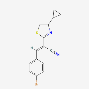 molecular formula C15H11BrN2S B5393639 3-(4-bromophenyl)-2-(4-cyclopropyl-1,3-thiazol-2-yl)acrylonitrile 