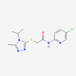 molecular formula C13H16ClN5OS B5393708 N-(5-CHLORO-2-PYRIDINYL)-2-[(4-ISOPROPYL-5-METHYL-4H-1,2,4-TRIAZOL-3-YL)SULFANYL]ACETAMIDE 