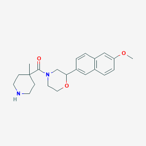 molecular formula C22H28N2O3 B5393758 2-(6-methoxy-2-naphthyl)-4-[(4-methyl-4-piperidinyl)carbonyl]morpholine hydrochloride 