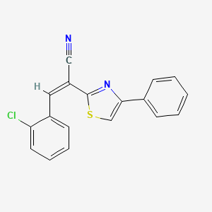 molecular formula C18H11ClN2S B5393782 3-(2-chlorophenyl)-2-(4-phenyl-1,3-thiazol-2-yl)acrylonitrile 