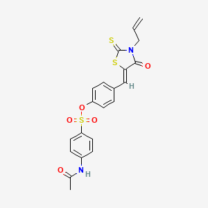 molecular formula C21H18N2O5S3 B5393783 4-[(3-allyl-4-oxo-2-thioxo-1,3-thiazolidin-5-ylidene)methyl]phenyl 4-(acetylamino)benzenesulfonate 