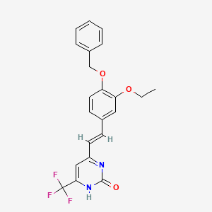 4-[(1E)-2-[4-(BENZYLOXY)-3-ETHOXYPHENYL]ETHENYL]-6-(TRIFLUOROMETHYL)-1,2-DIHYDROPYRIMIDIN-2-ONE