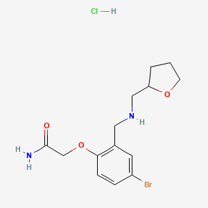 molecular formula C14H20BrClN2O3 B5393795 2-[4-Bromo-2-[(oxolan-2-ylmethylamino)methyl]phenoxy]acetamide;hydrochloride 