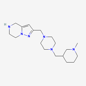 molecular formula C18H32N6 B5393815 2-({4-[(1-methyl-3-piperidinyl)methyl]-1-piperazinyl}methyl)-4,5,6,7-tetrahydropyrazolo[1,5-a]pyrazine dihydrochloride 