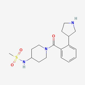 molecular formula C17H25N3O3S B5393836 N-{1-[2-(3-pyrrolidinyl)benzoyl]-4-piperidinyl}methanesulfonamide hydrochloride 