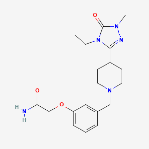 molecular formula C19H27N5O3 B5393852 2-(3-{[4-(4-ethyl-1-methyl-5-oxo-4,5-dihydro-1H-1,2,4-triazol-3-yl)piperidin-1-yl]methyl}phenoxy)acetamide 