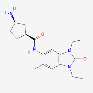 (1S*,3R*)-3-amino-N-(1,3-diethyl-6-methyl-2-oxo-2,3-dihydro-1H-benzimidazol-5-yl)cyclopentanecarboxamide