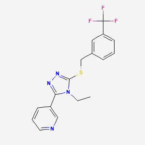 3-(4-ethyl-5-{[3-(trifluoromethyl)benzyl]sulfanyl}-4H-1,2,4-triazol-3-yl)pyridine