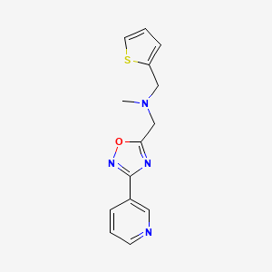 molecular formula C14H14N4OS B5393884 N-methyl-1-[3-(3-pyridinyl)-1,2,4-oxadiazol-5-yl]-N-(2-thienylmethyl)methanamine 