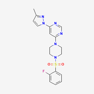 4-{4-[(2-fluorophenyl)sulfonyl]-1-piperazinyl}-6-(3-methyl-1H-pyrazol-1-yl)pyrimidine