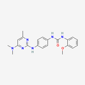 molecular formula C21H24N6O2 B5393930 N-(4-{[4-(dimethylamino)-6-methyl-2-pyrimidinyl]amino}phenyl)-N'-(2-methoxyphenyl)urea 