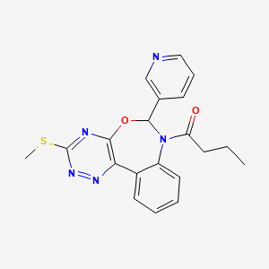 molecular formula C20H19N5O2S B5393953 1-[3-(METHYLSULFANYL)-6-(3-PYRIDYL)[1,2,4]TRIAZINO[5,6-D][3,1]BENZOXAZEPIN-7(6H)-YL]-1-BUTANONE 