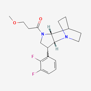 molecular formula C19H24F2N2O2 B5393960 1-[(2R,3R,6R)-3-(2,3-difluorophenyl)-1,5-diazatricyclo[5.2.2.02,6]undecan-5-yl]-3-methoxypropan-1-one 