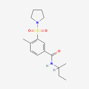 molecular formula C16H24N2O3S B5393971 N-(sec-butyl)-4-methyl-3-(pyrrolidin-1-ylsulfonyl)benzamide 