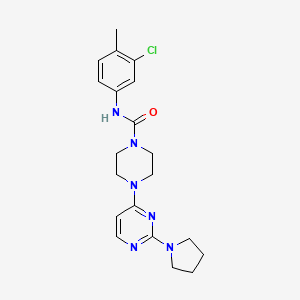 N-(3-chloro-4-methylphenyl)-4-[2-(1-pyrrolidinyl)-4-pyrimidinyl]-1-piperazinecarboxamide