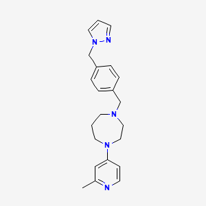 molecular formula C22H27N5 B5394052 1-(2-methyl-4-pyridinyl)-4-[4-(1H-pyrazol-1-ylmethyl)benzyl]-1,4-diazepane 