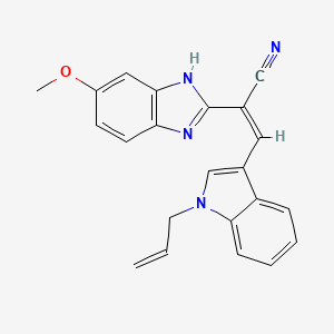 (Z)-2-(6-methoxy-1H-benzimidazol-2-yl)-3-(1-prop-2-enylindol-3-yl)prop-2-enenitrile