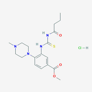 molecular formula C18H27ClN4O3S B5394121 Methyl 3-(butanoylcarbamothioylamino)-4-(4-methylpiperazin-1-yl)benzoate;hydrochloride 