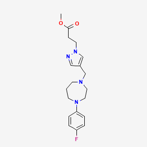 molecular formula C19H25FN4O2 B5394125 methyl 3-(4-{[4-(4-fluorophenyl)-1,4-diazepan-1-yl]methyl}-1H-pyrazol-1-yl)propanoate 