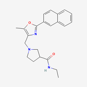 molecular formula C22H25N3O2 B5394139 N-ethyl-1-{[5-methyl-2-(2-naphthyl)-1,3-oxazol-4-yl]methyl}pyrrolidine-3-carboxamide 