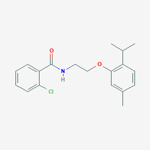 molecular formula C19H22ClNO2 B5394144 2-chloro-N-{2-[5-methyl-2-(propan-2-yl)phenoxy]ethyl}benzamide 