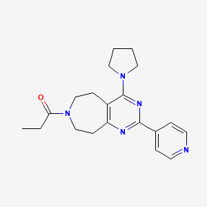 molecular formula C20H25N5O B5394205 7-propionyl-2-pyridin-4-yl-4-pyrrolidin-1-yl-6,7,8,9-tetrahydro-5H-pyrimido[4,5-d]azepine 